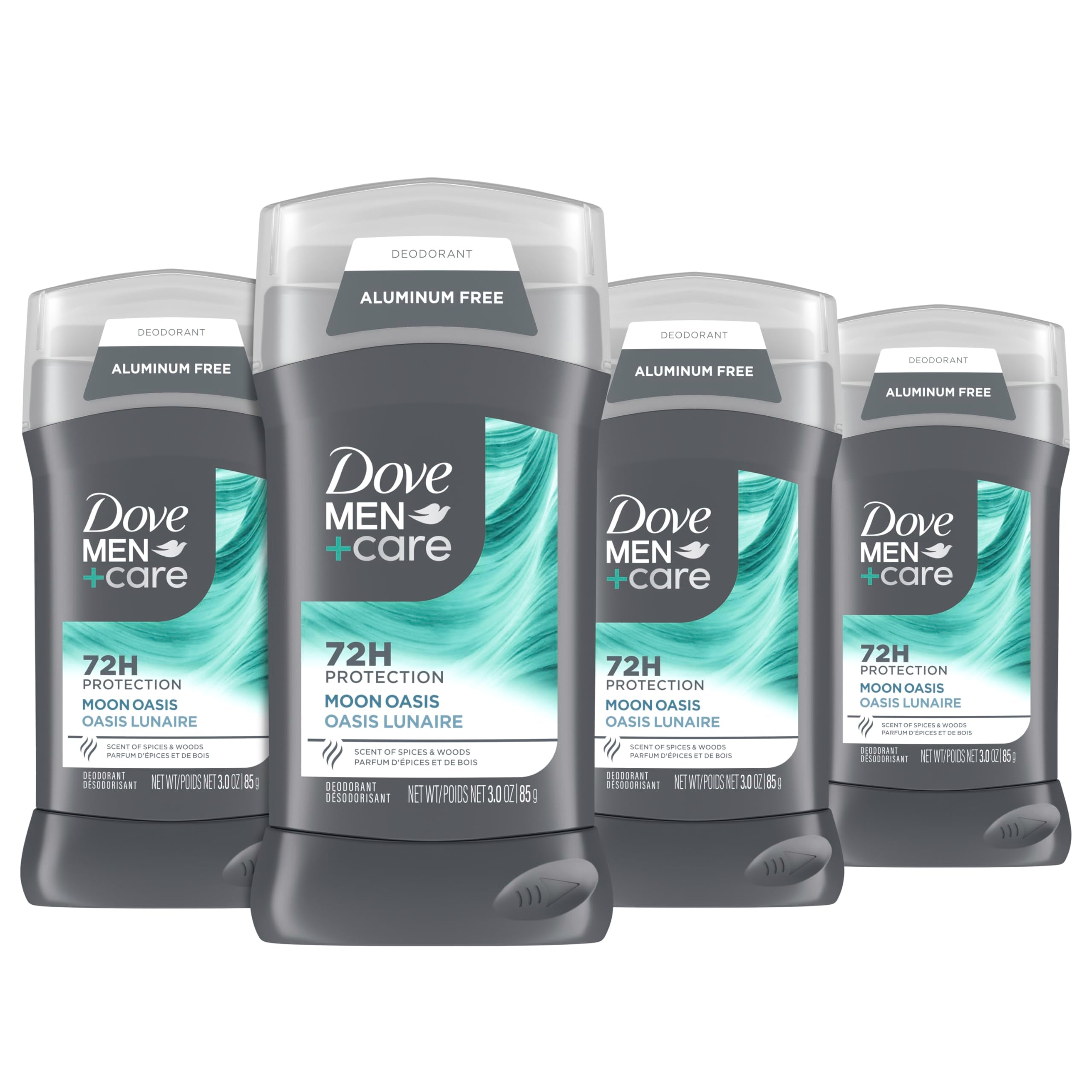 Moon Oasis deodorant stick close-up shows a long-lasting scent.