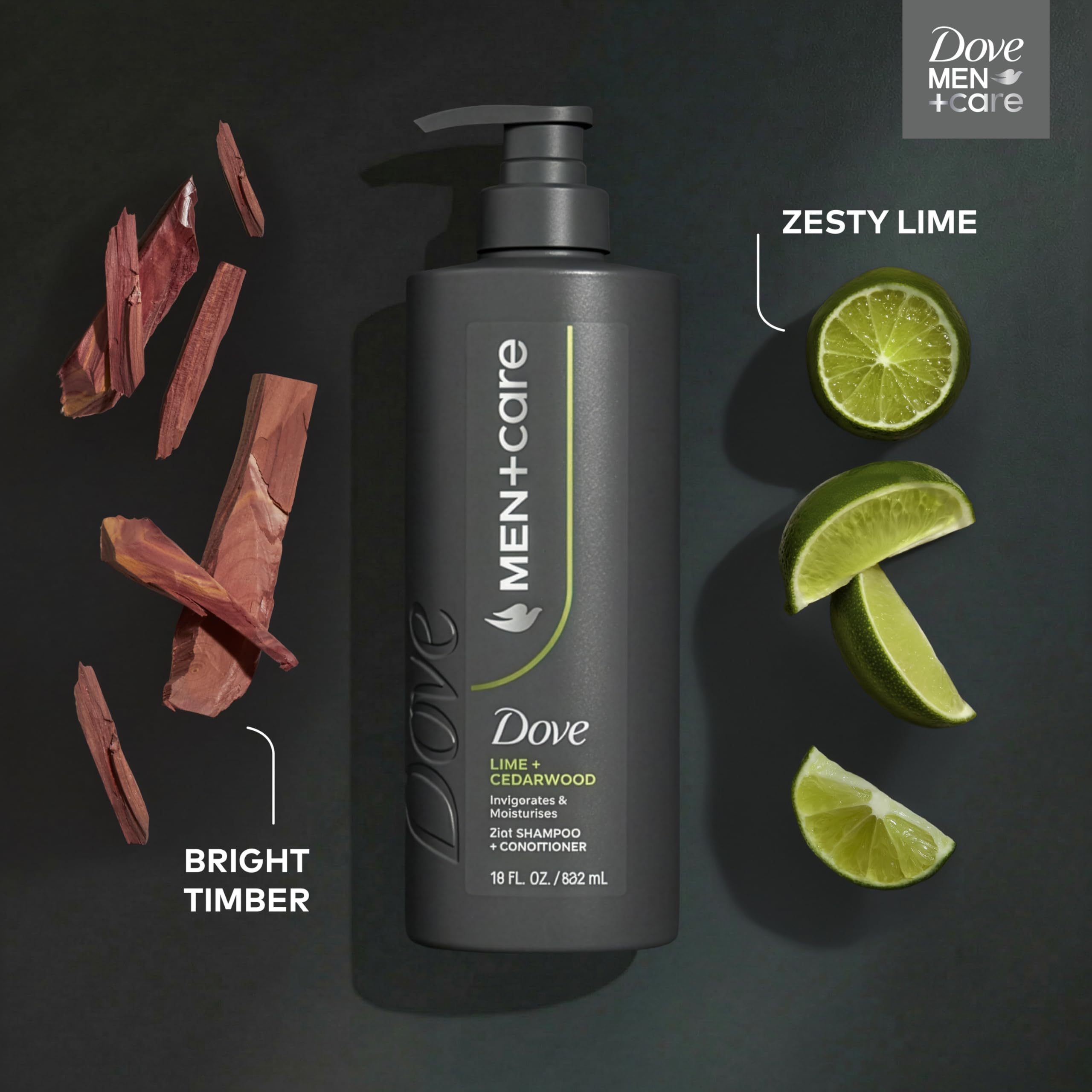 Dove Men+Care PROTEIN POWER graphic illustrating hair-strength support