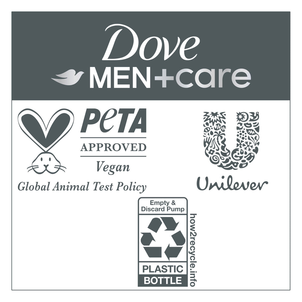 Dove Men+Care protein power graphic illustrates hair strength benefits.