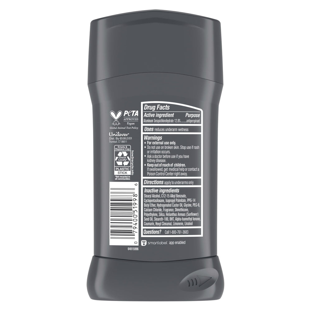Dove Men+Care rustic sandalwood packaging close-up highlights premium scent