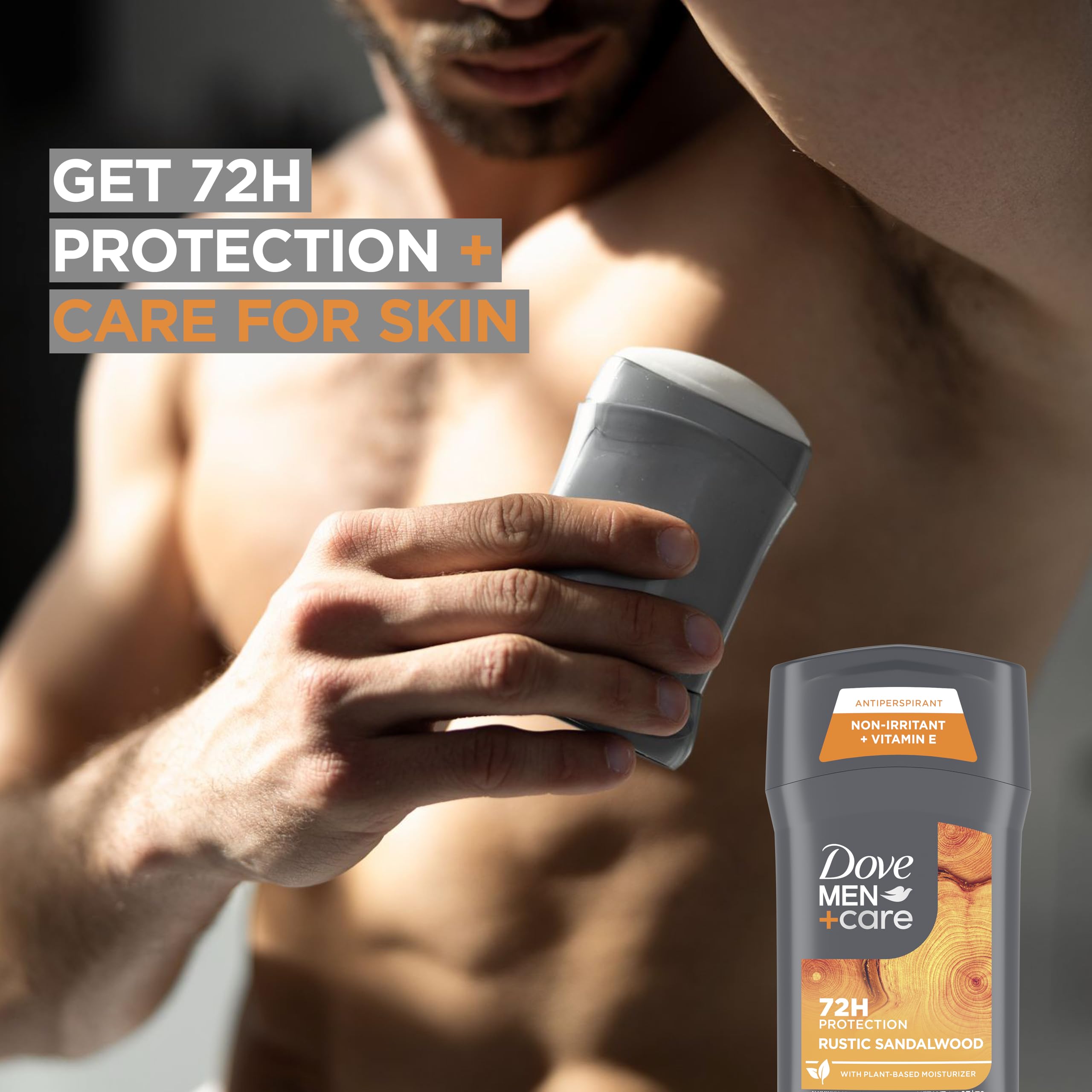 Dove Men+Care Rustic Sandalwood scent close-up conveys calming aroma for daily use