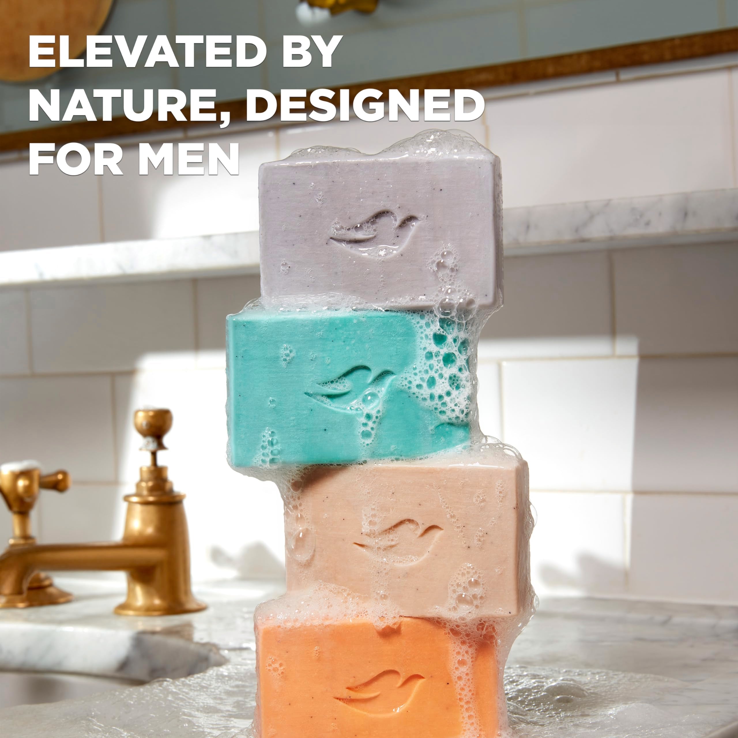 Sandalwood and cardamom aroma enhances the shower experience