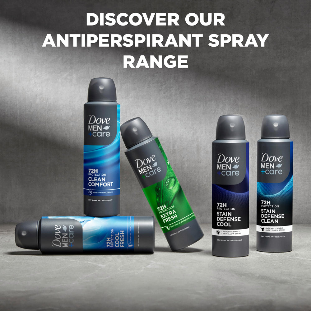 Dove Men+Care Shake Before Use image promotes even coverage