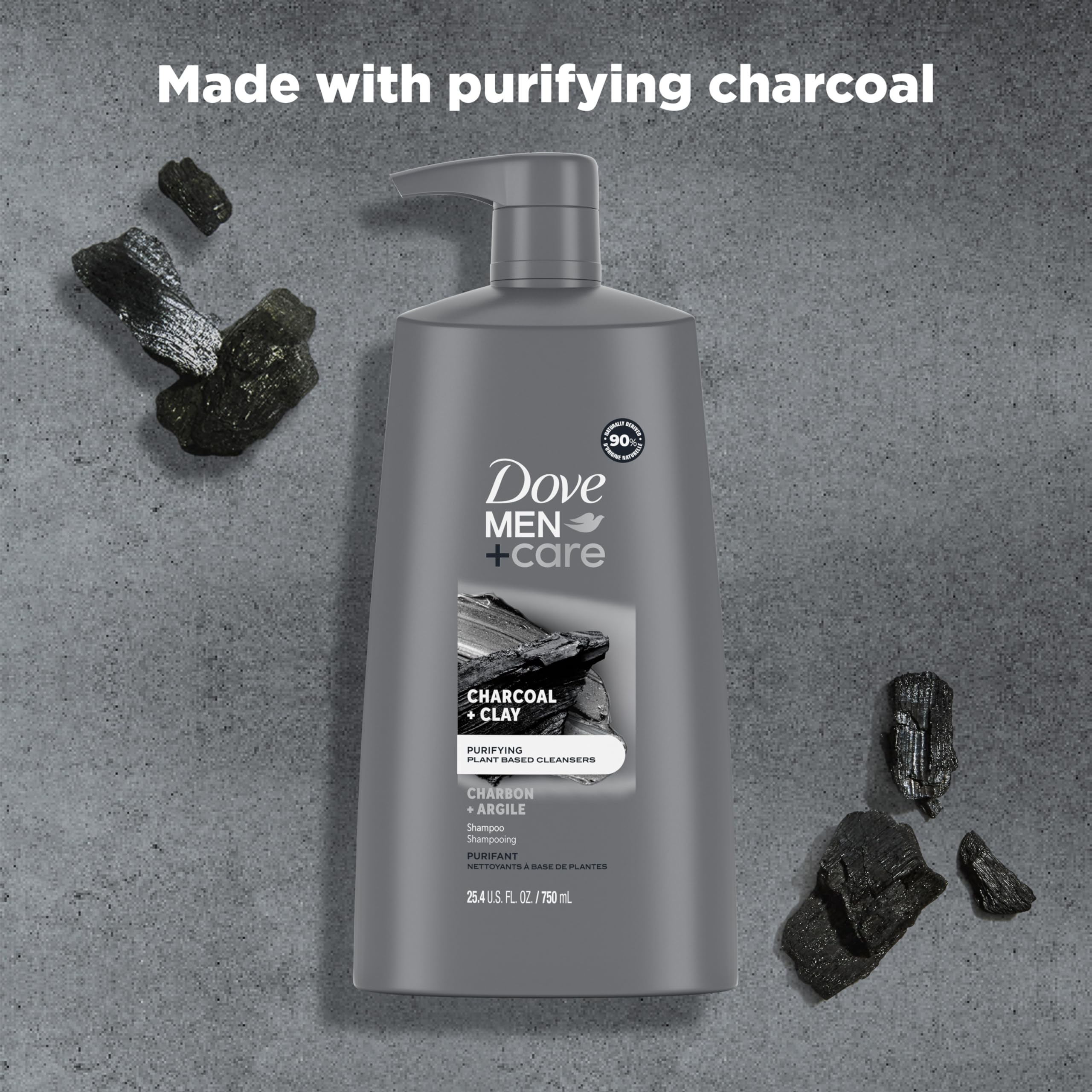 DOVE Men + Care Charcoal + Clay ingredients highlight