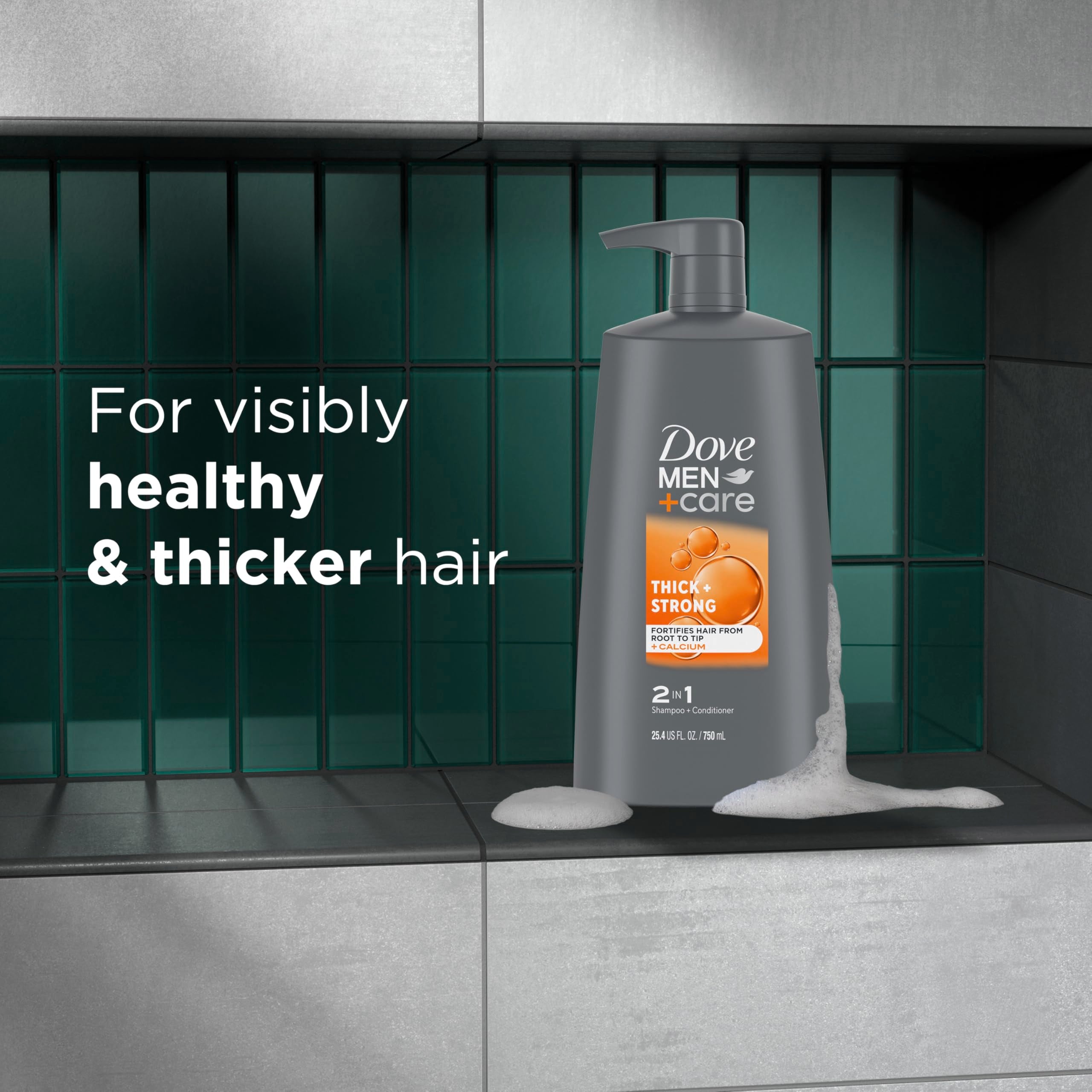 Shower scene with foam communicates quick, effective cleanse in one step