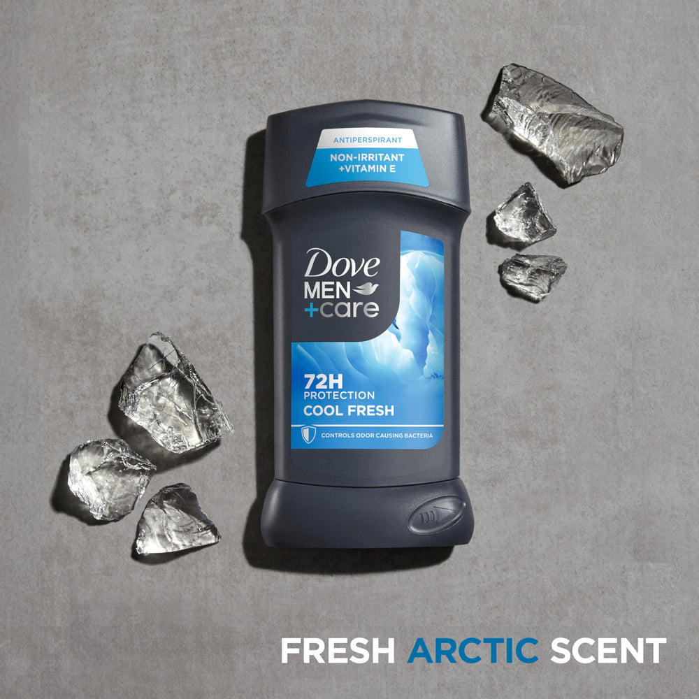 Dove Men+Care Triple Defense technology visual emphasizes full-scope protection