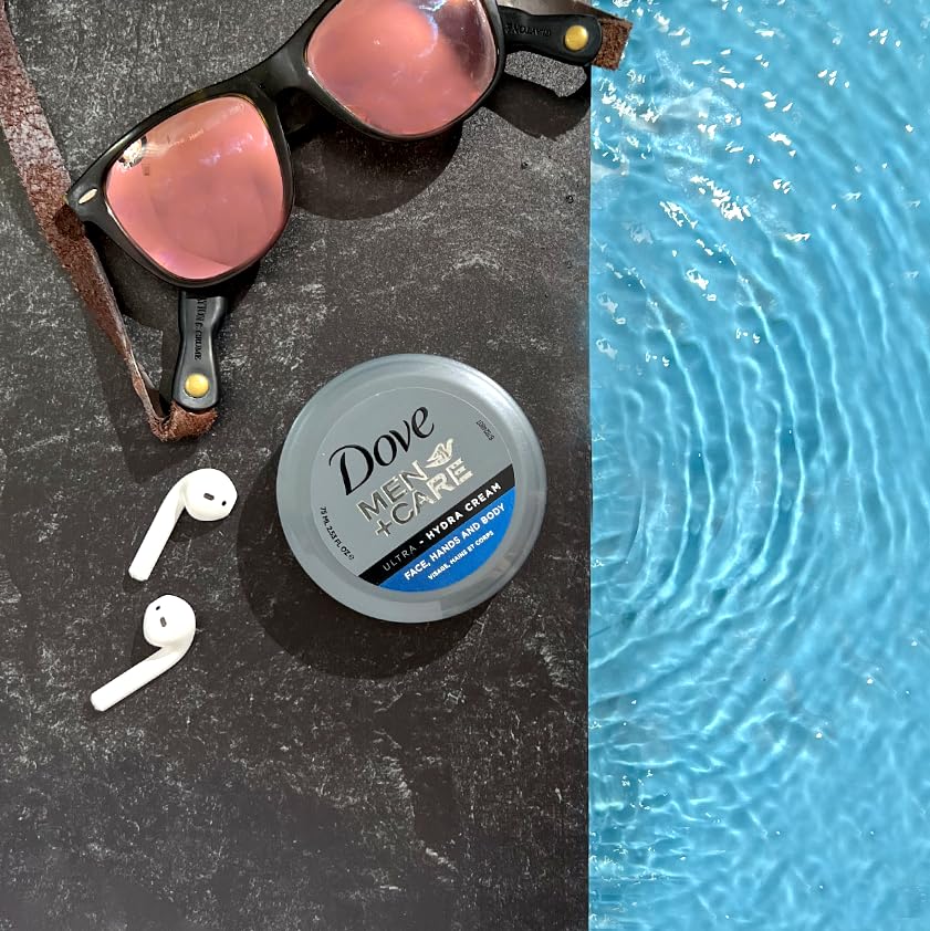 Dove Men+Care Ultra Hydra Cream bathroom setup for everyday grooming routine.