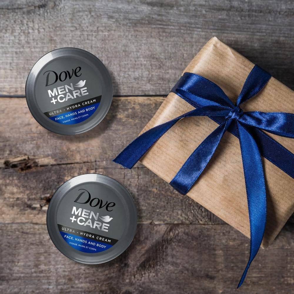 Non-greasy Dove Men+Care Ultra Hydra Cream after application