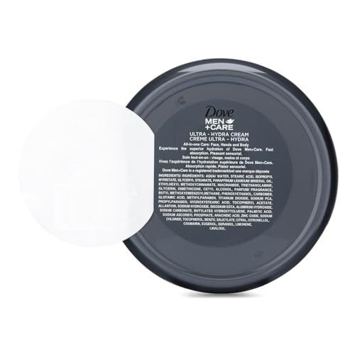 Dove Men+Care Ultra Hydra Cream texture close-up indicating quick absorption