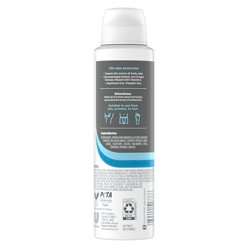 Dove Men+Care Whole Body Deo packaging highlights on-the-go freshness.
