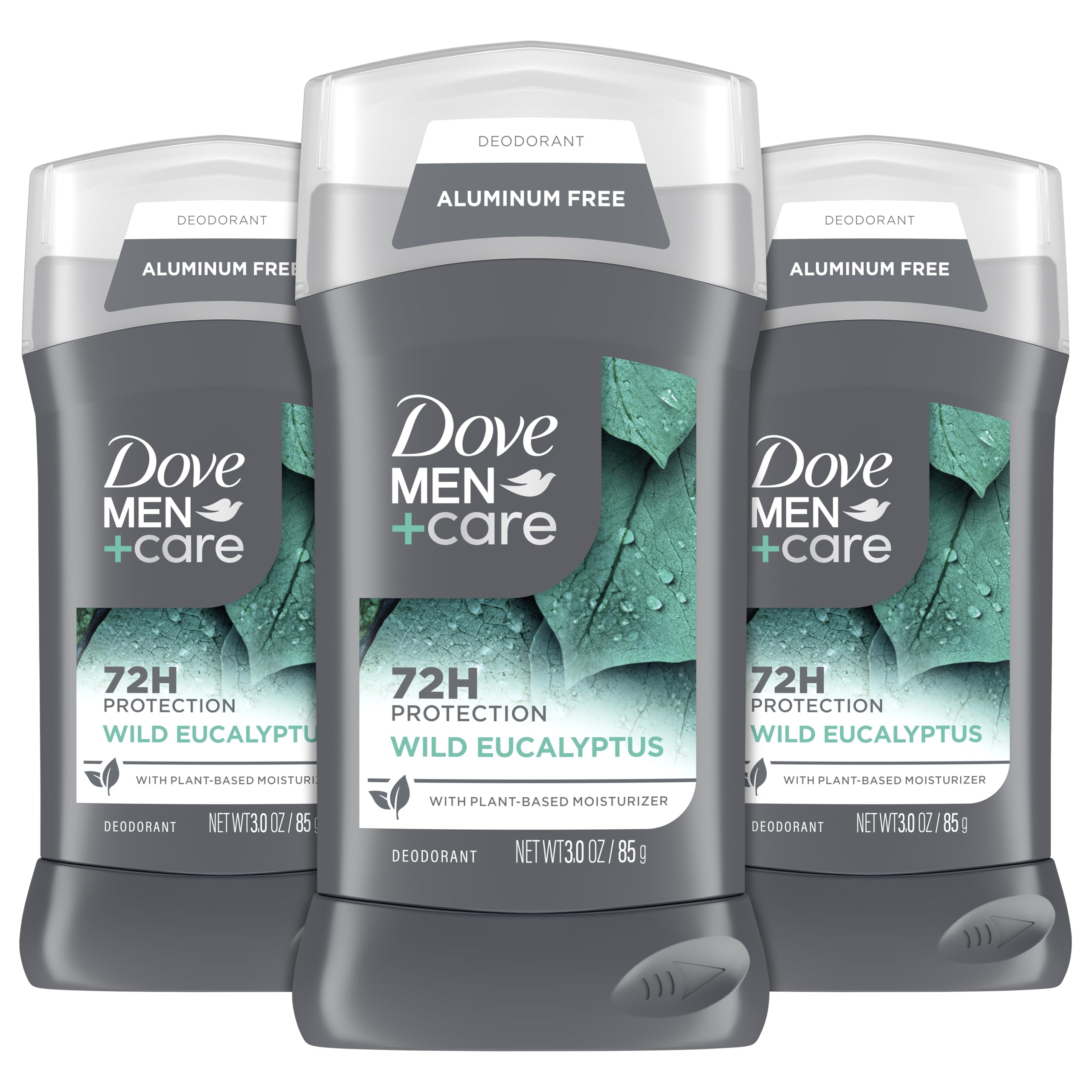 Dove Men+Care Wild Eucalyptus deodorant stick front view for lasting freshness.
