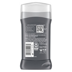 Close-up of the Dove Men+Care Wild Eucalyptus label on the deodorant stick.