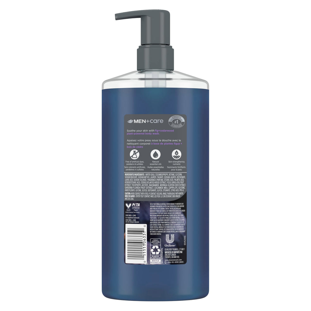 Fig + Cedarwood fragrance cues creating a warm, masculine shower aroma.