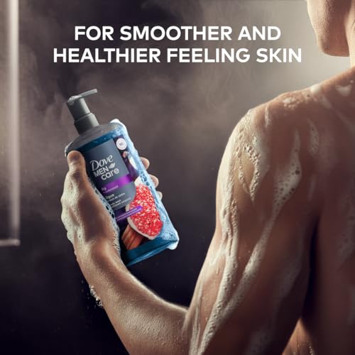 Rich lather from Dove Men+Care Fig + Cedarwood wash for refreshing cleansing.