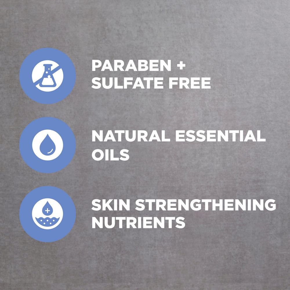 Packaging shows 100 percent recycled plastic choice for Dove Men+Care product.