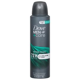 Dove Men+Care Moon Oasis dry spray can delivers long-lasting freshness with instant-dry action.