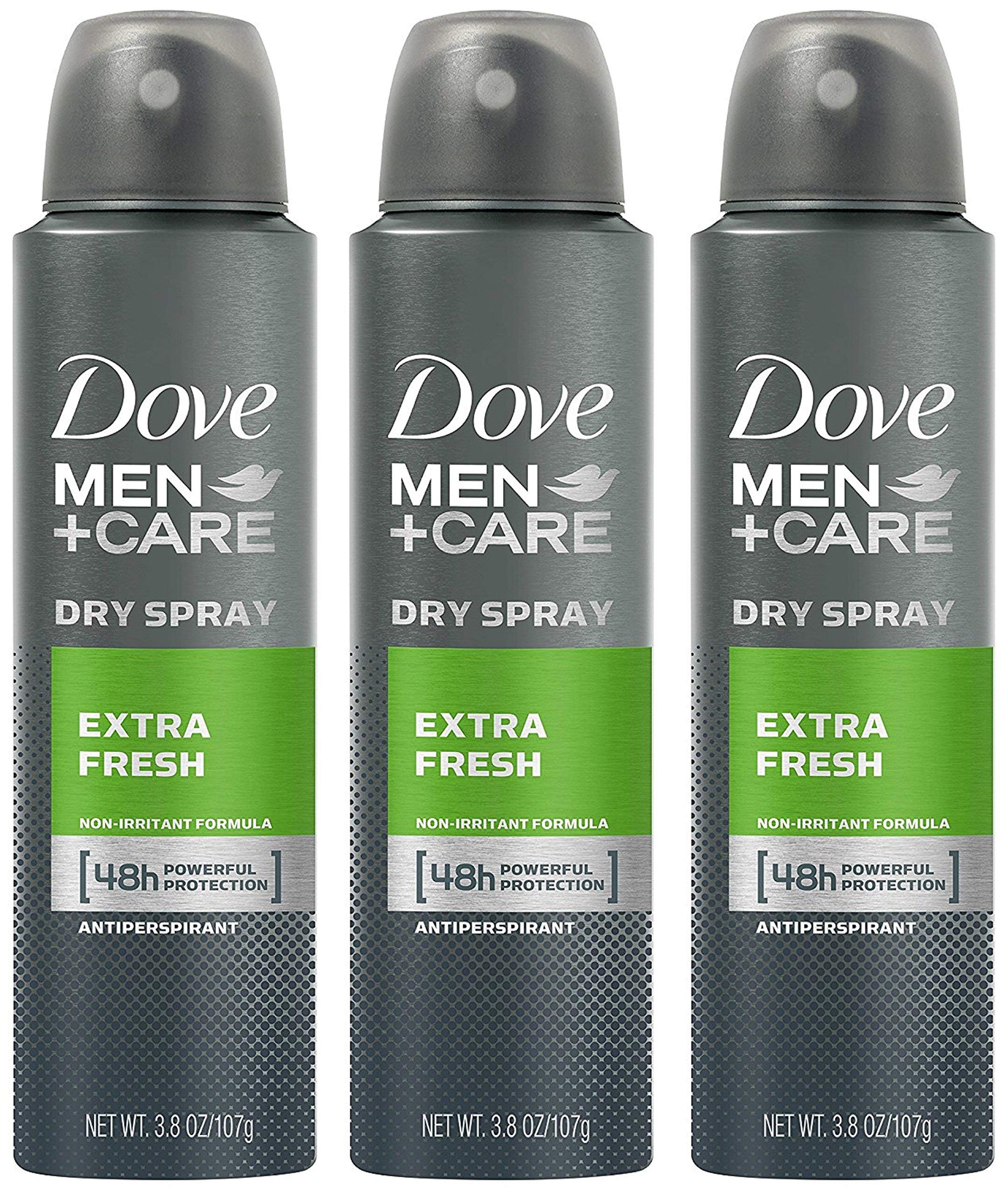 Dove Men's Antiperspirant Extra Fresh 3-pack front view for long-lasting daily protection.