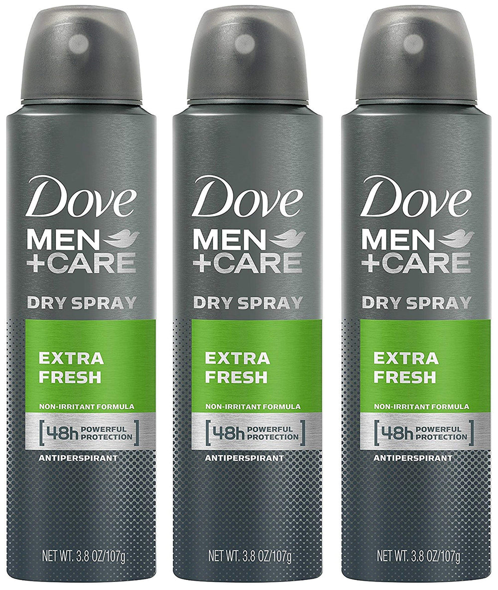Dove Men's Antiperspirant Extra Fresh 3-pack front view for long-lasting daily protection.