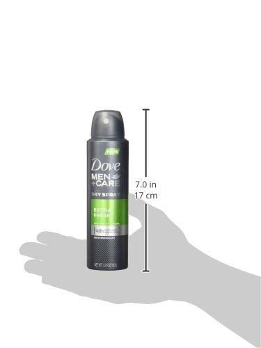Dove Men's Antiperspirant Extra Fresh 3-pack packaging on store shelf.