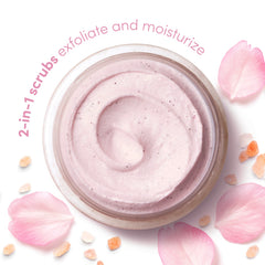 Dove Mixed Body Scrub applied on wet skin in the shower for silky-smooth results.