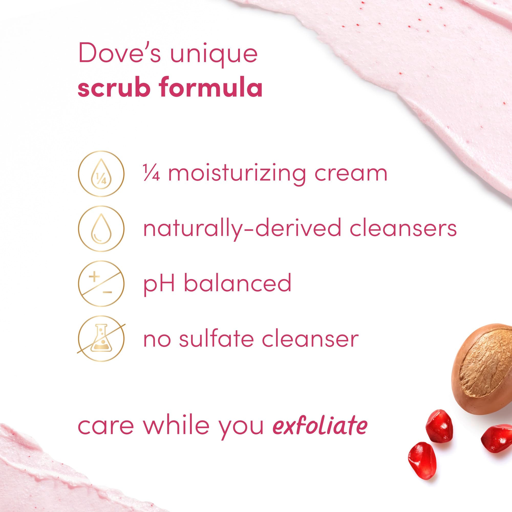 Dove Mixed Body Scrub whipped texture demonstrates exfoliation transforming into creamy lather.