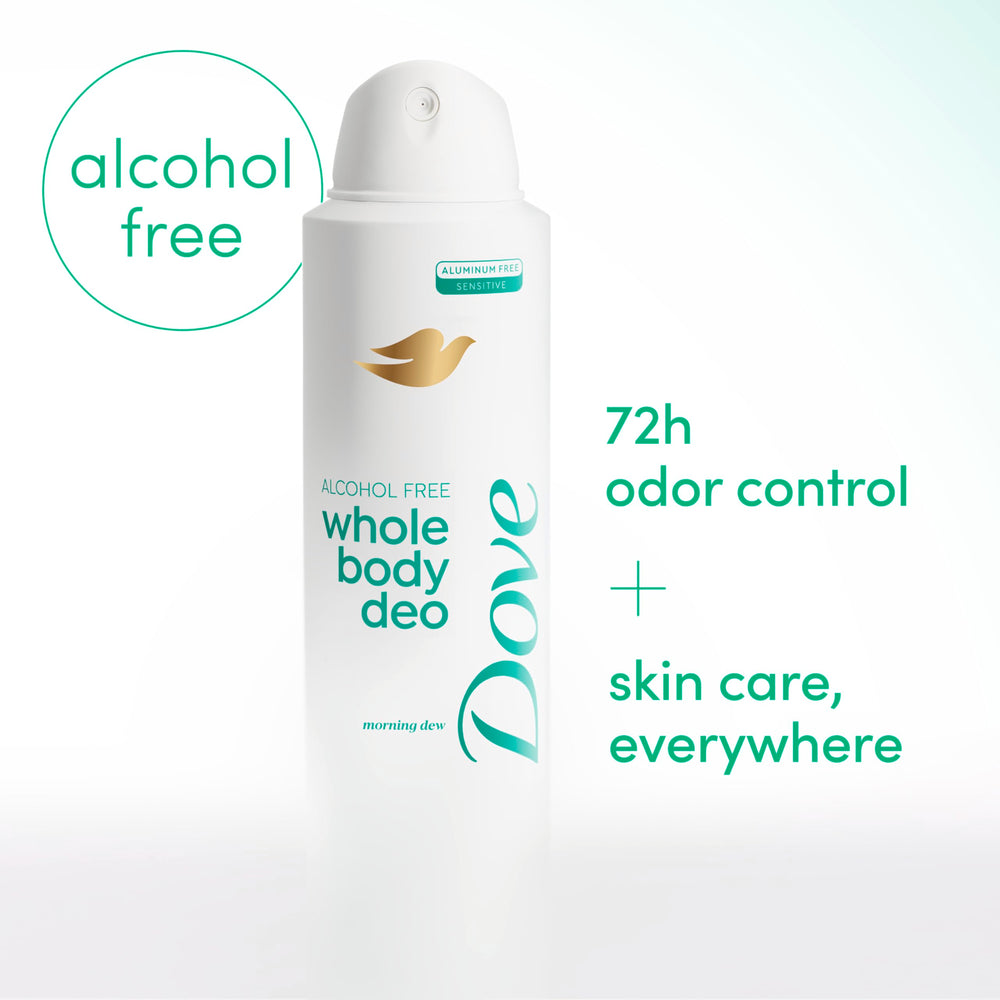 Dove Morning Dew serum infusion close-up on skin care benefit.