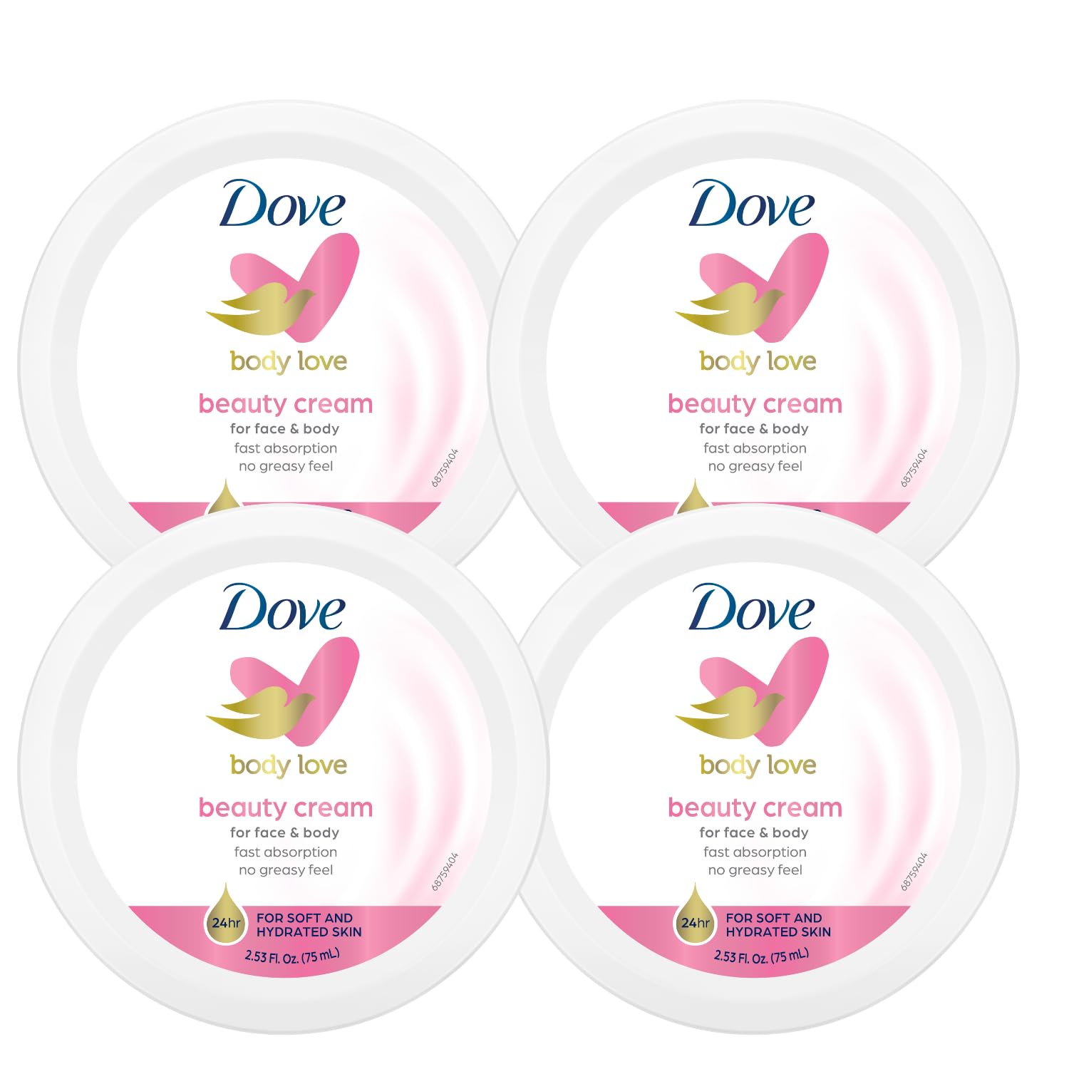 Dove Nourishing Body Care cream jar close-up showing rich texture for smooth skin.