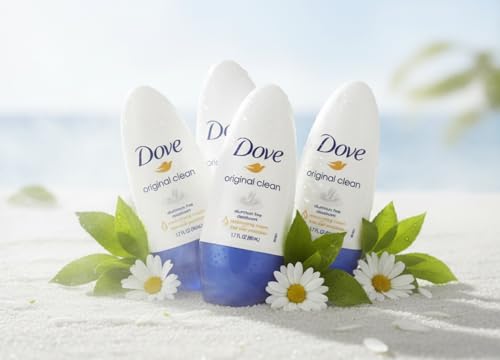 Dove Original Clean roll-on being applied demonstrates smooth, gentle underarm protection.