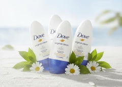Dove Original Clean roll-on being applied demonstrates smooth, gentle underarm protection.