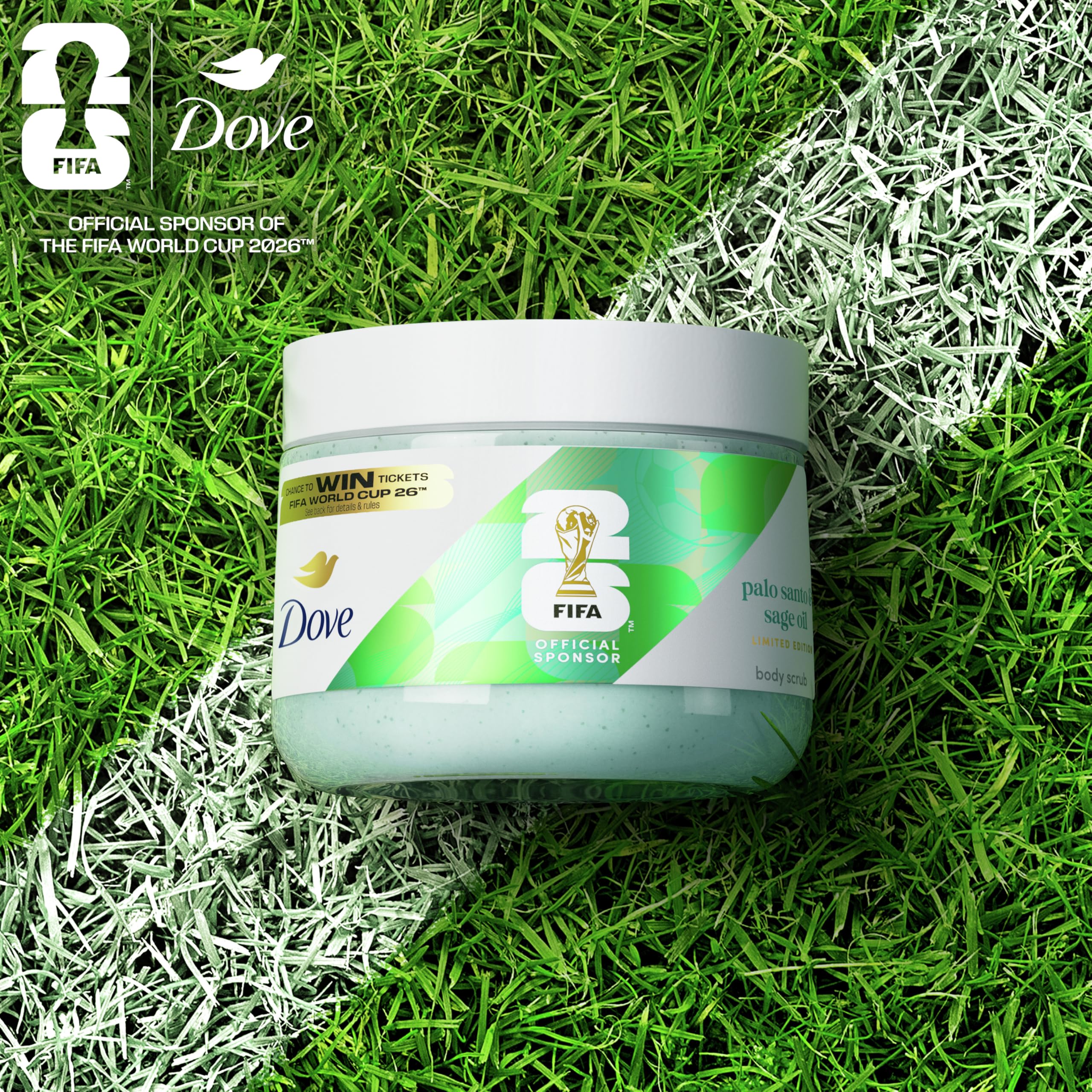 QR code on packaging hints at FIFA World Cup 2026 ticket promotion.