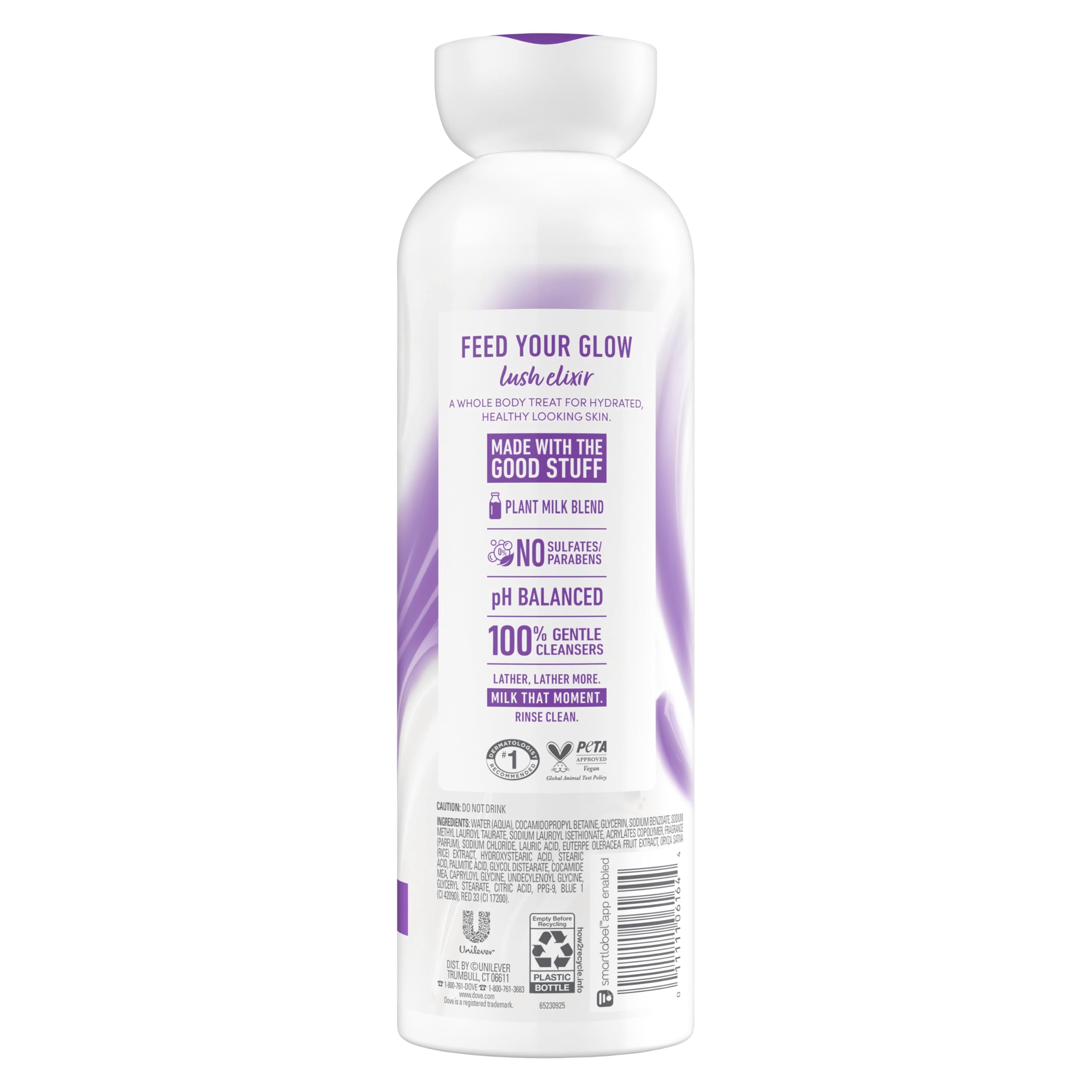 Dove Plant Milk Cleansing Body Wash rich foam for a spa-like shower experience