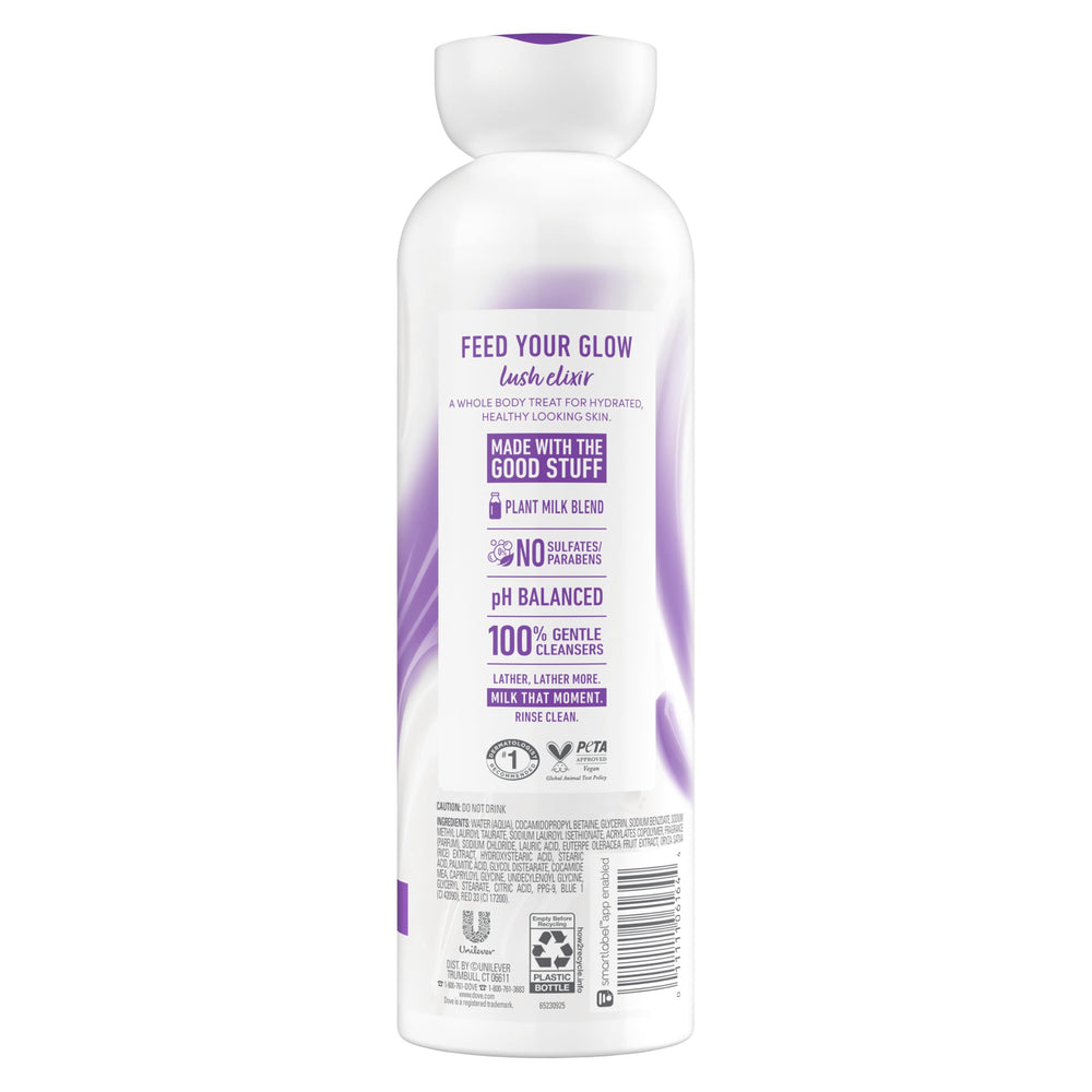 Dove Plant Milk Cleansing Body Wash rich foam for a spa-like shower experience
