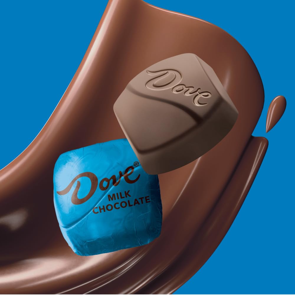 Dove Promises wrapped candies on a dish, ideal for gifts.