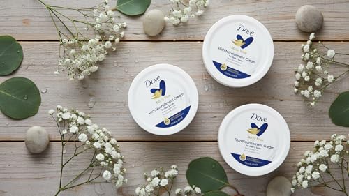 Dove Rich Nourishing Cream applied on face and body for daily hydration