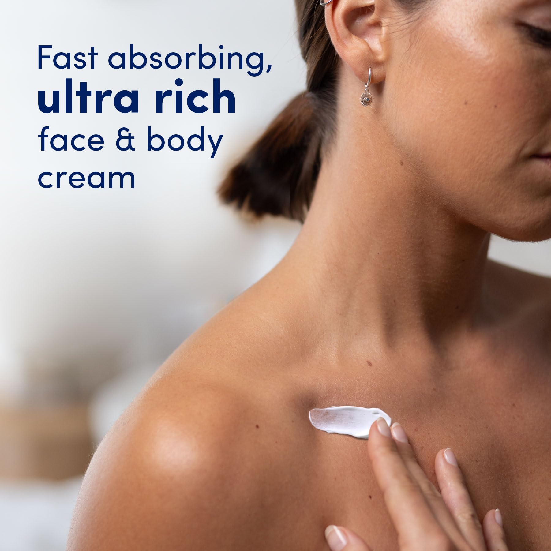 Dove Rich Nourishing Cream non-greasy formula on skin after application