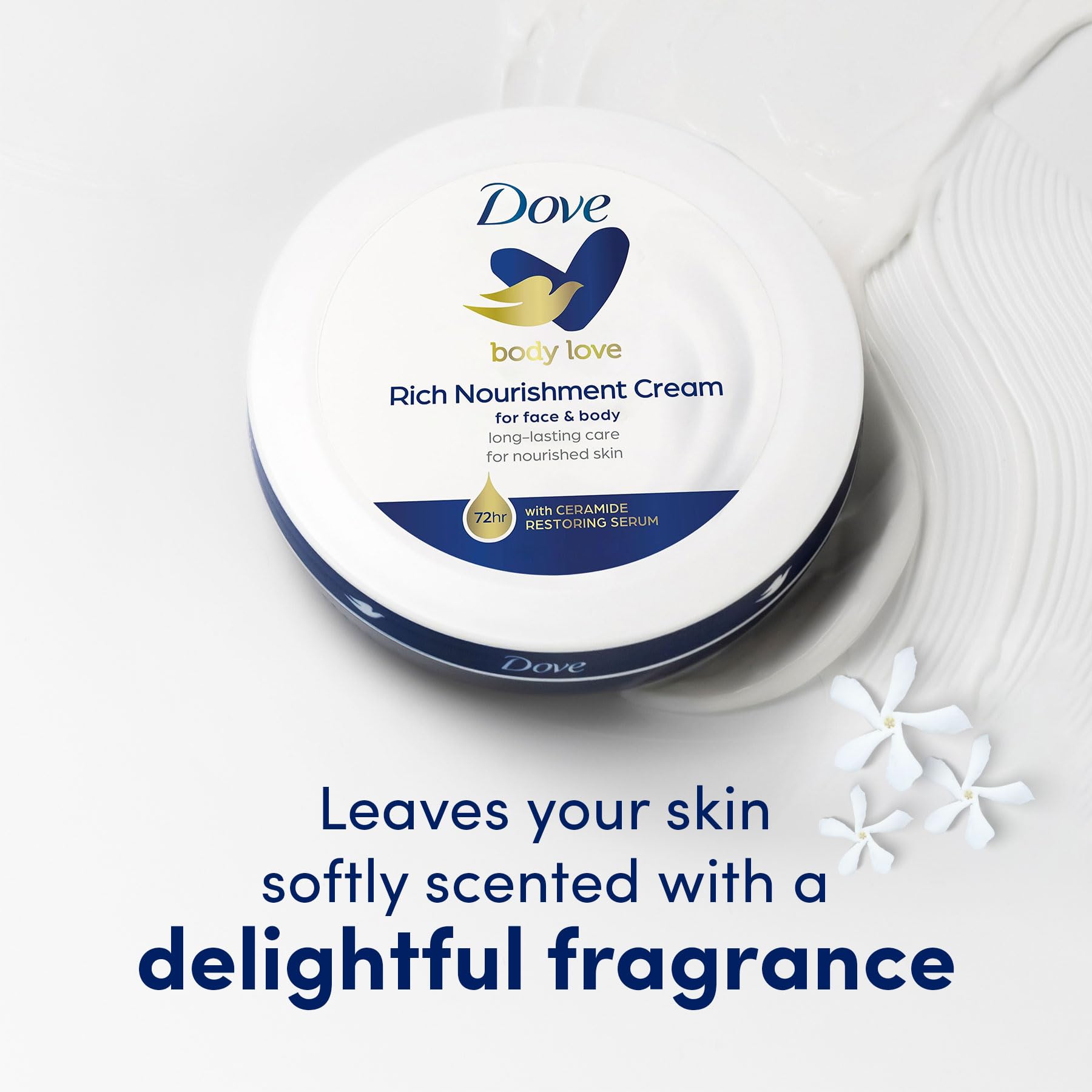 Dove Rich Nourishing Cream quick-absorption demonstrates non-greasy feel