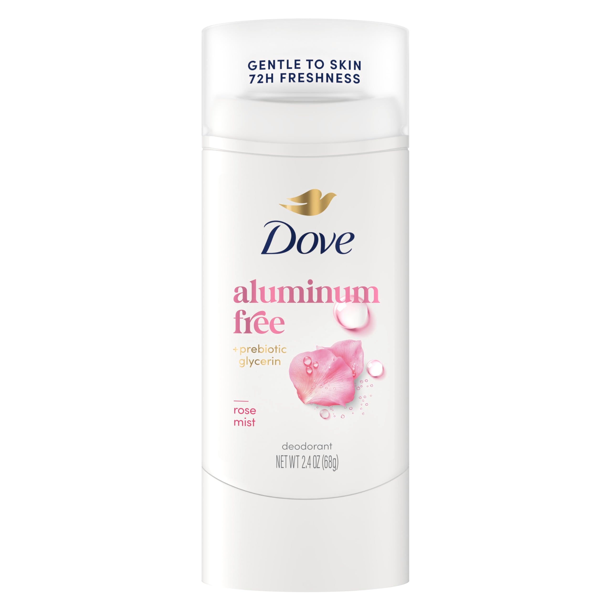 Dove Rose Mist deodorant stick offers long-lasting freshness.