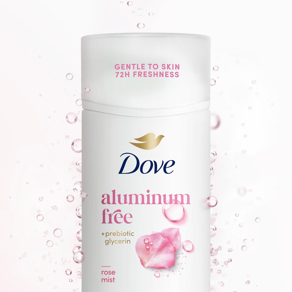 Dove Rose Mist uses prebiotic glycerin for softer underarms.