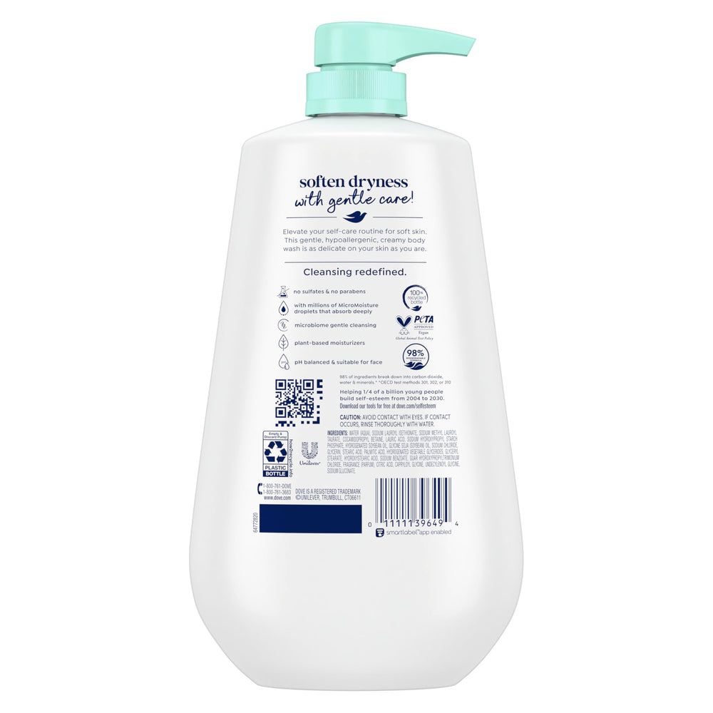 Dove Sensitive Skin bottle pump enabling easy lather for a soft wash