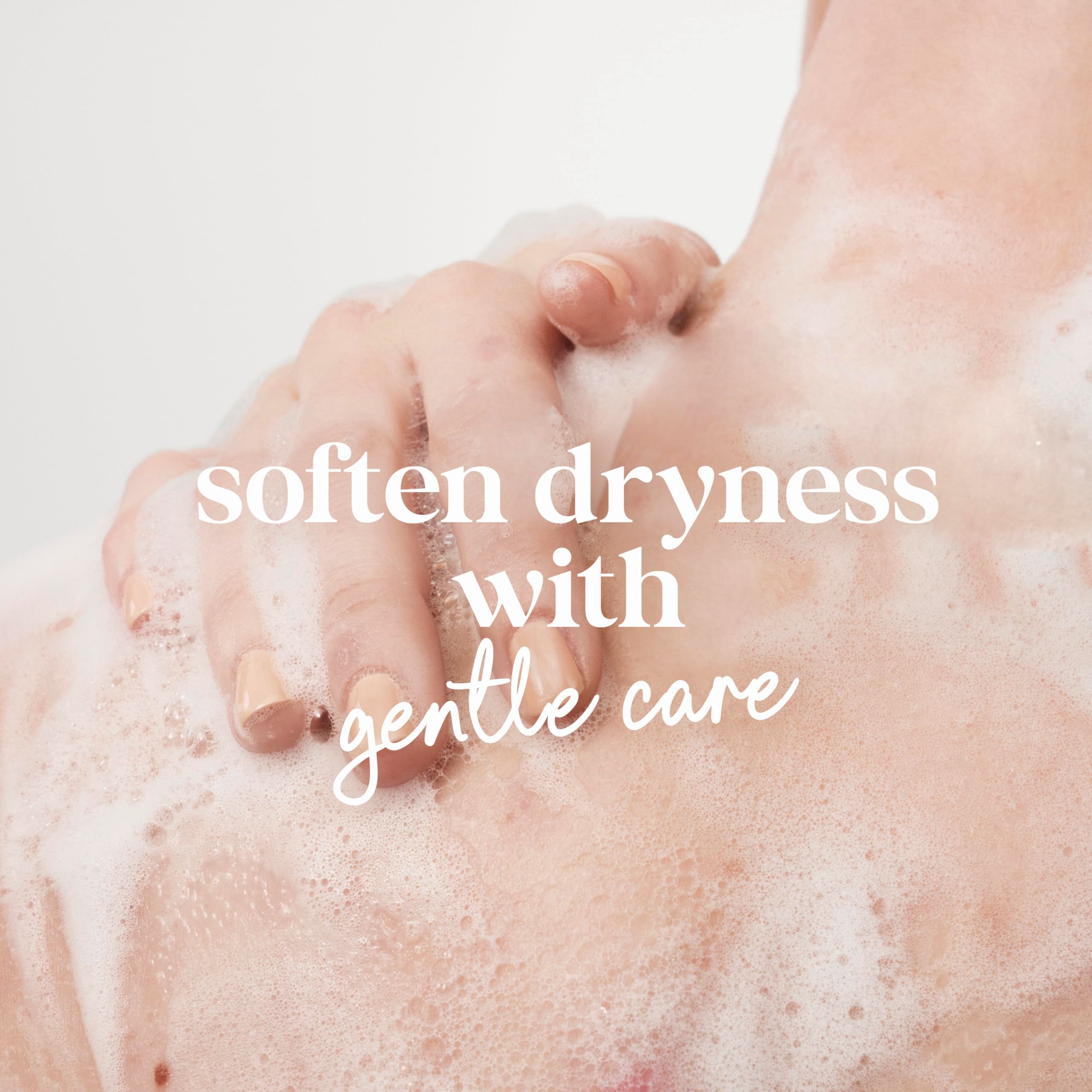 Dove Sensitive Skin foam lather demonstrates creamy cleansing texture