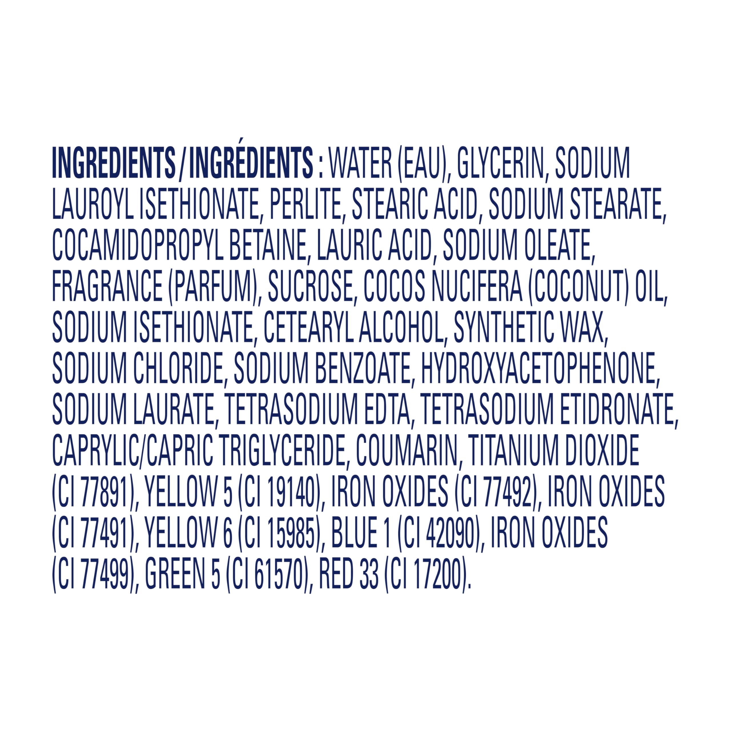 Dove packaging emphasizes recycled materials and reduced virgin plastic in use.