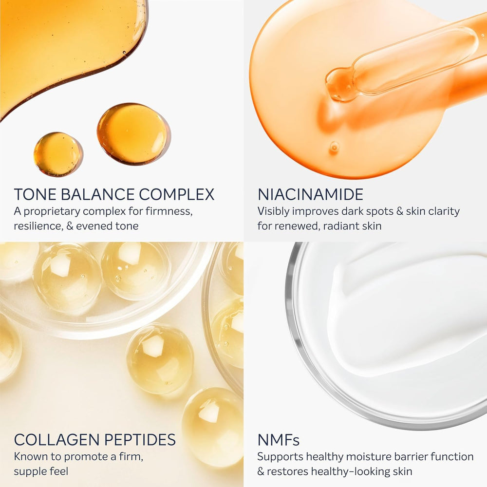 Dove Targeted Serum Vitamin E and peptides support skin resilience.