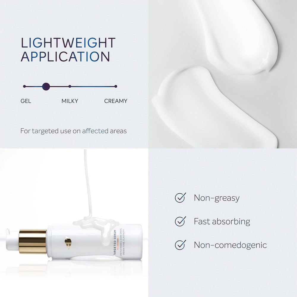 Dove Targeted Serum on arm showing non-greasy finish.