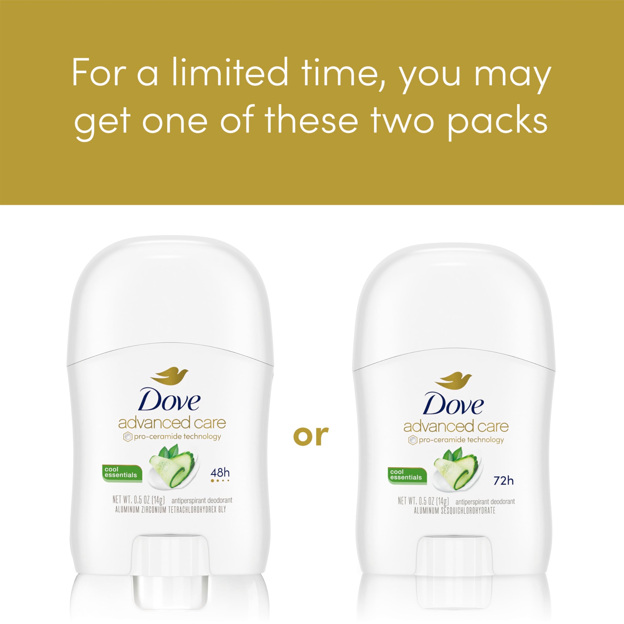 Dove Advanced Care Cool Essentials underarm application in motion for everyday protection.