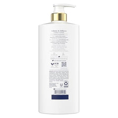 Dove Volume & Fullness Conditioner pump dispense for easy daily routine.
