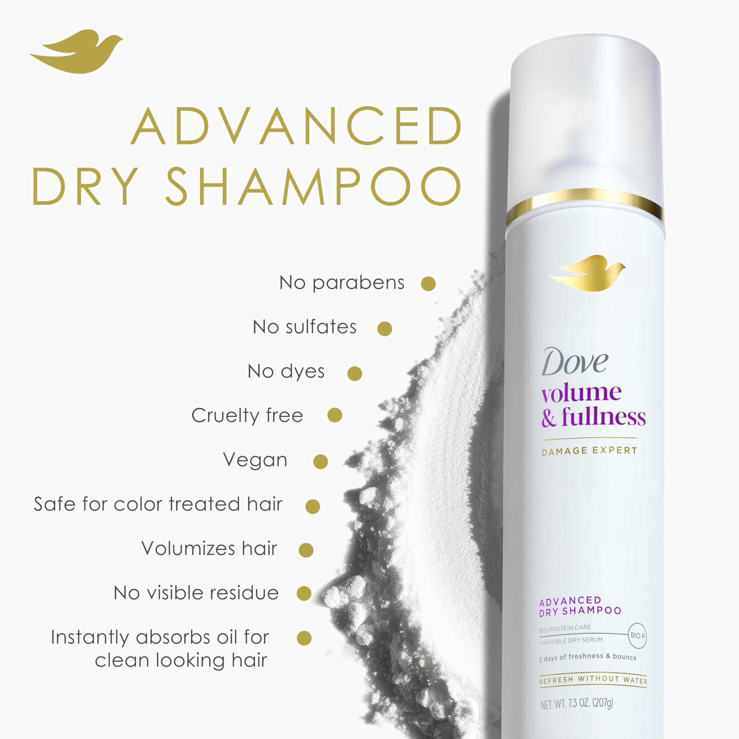 Dove Volume & Fullness spray absorbed oil leaving no white cast.