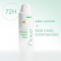 Dove label highlights 72H odor control and aluminum-free formula.