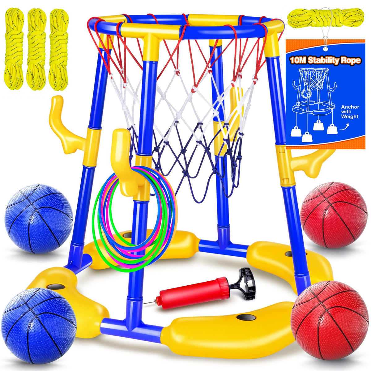 Doviden pool basketball hoop with anti-drift system for stable gameplay