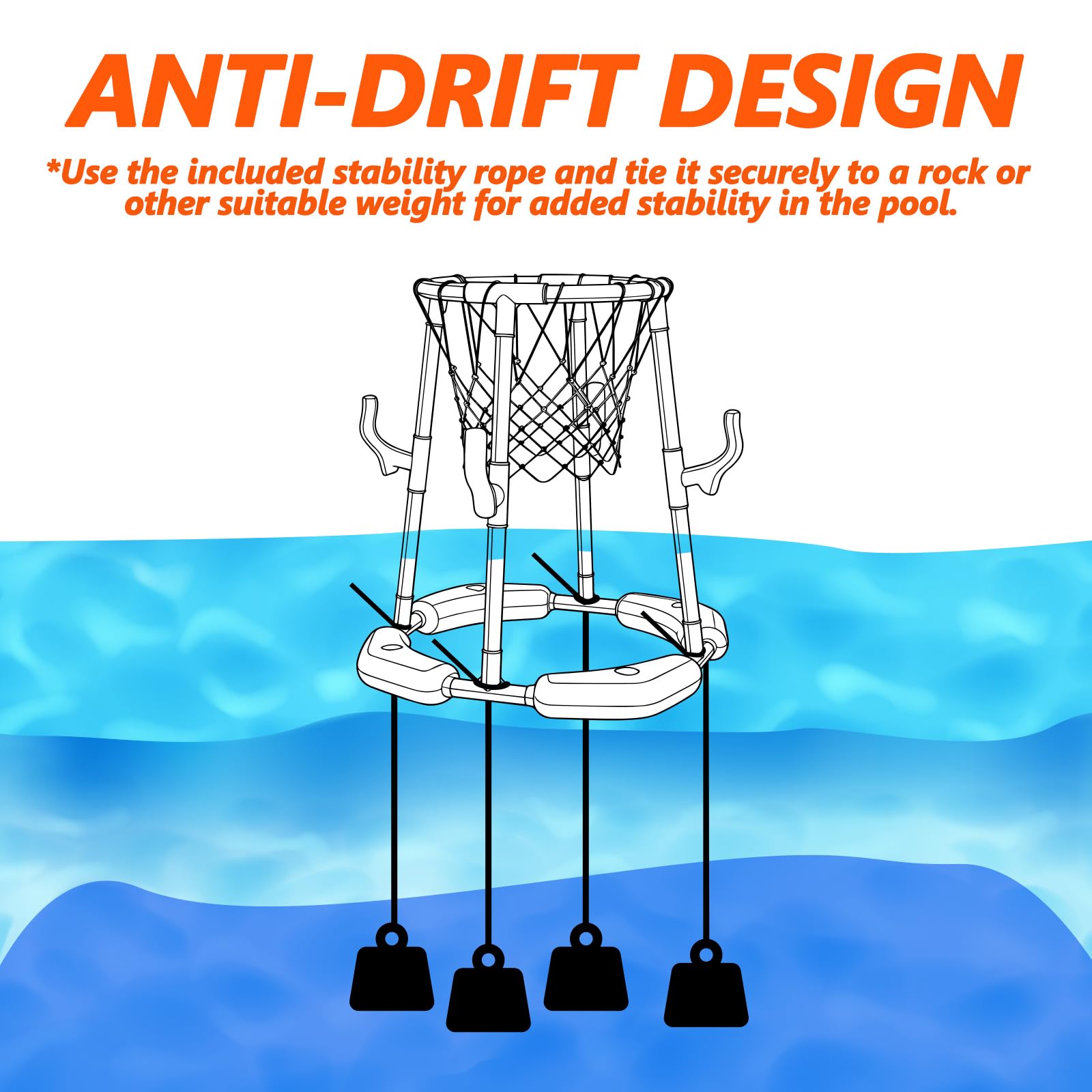 Doviden pool basketball hoop uses durable PP material for lasting family play