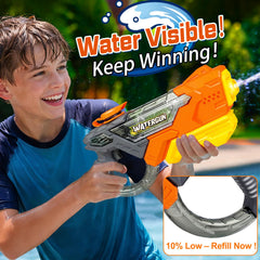 Doviden water gun 600ml capacity enables longer play and fewer refills.